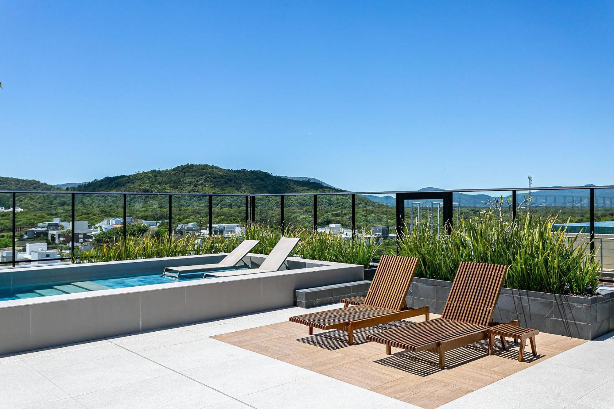 Wi-Fi 300Mb | Rooftop Com Piscina Em Jurere #Ja15 Florianopolis Luaran gambar